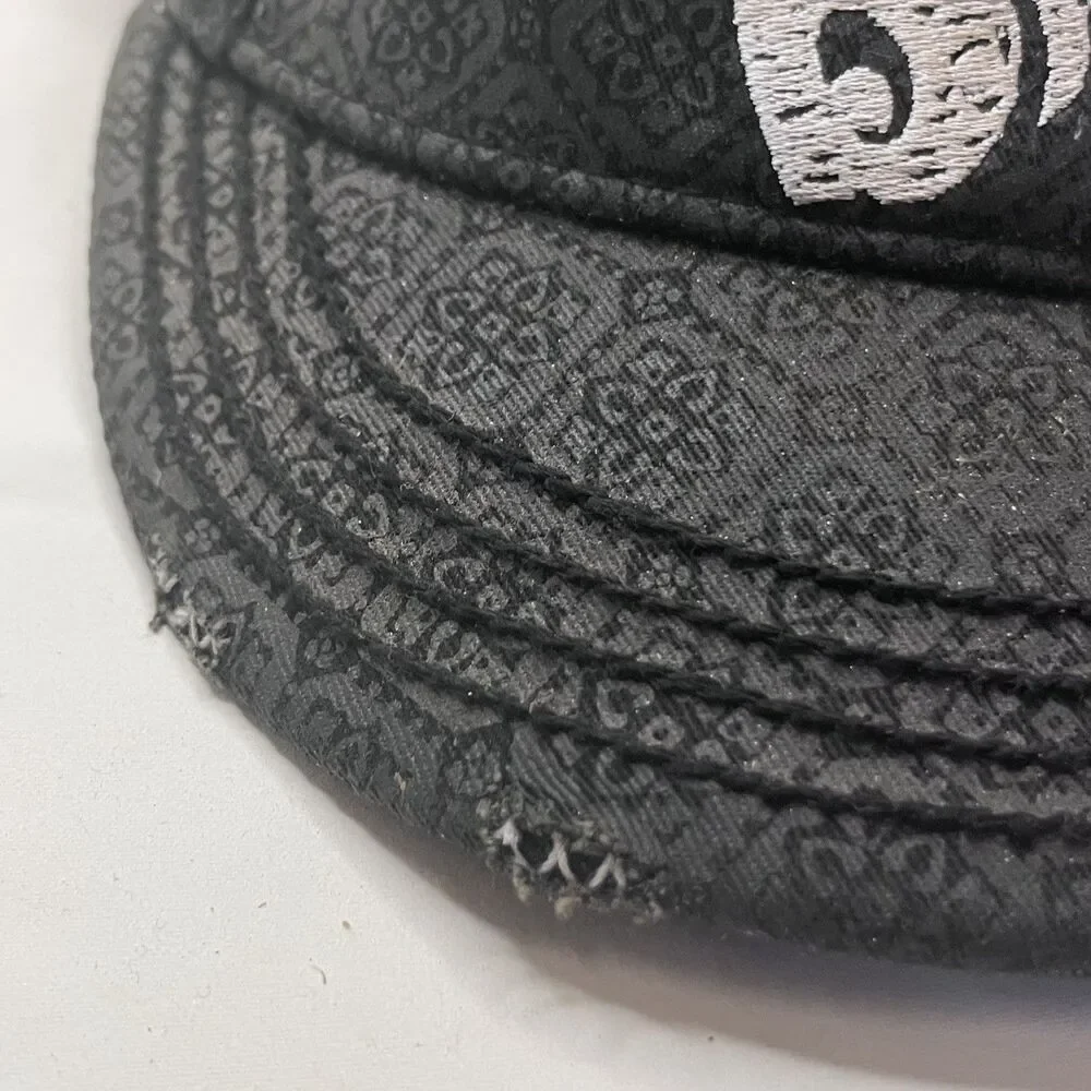 Vintage Billabong Snapback Hat Geometric Embroidered Rope Stitching Black